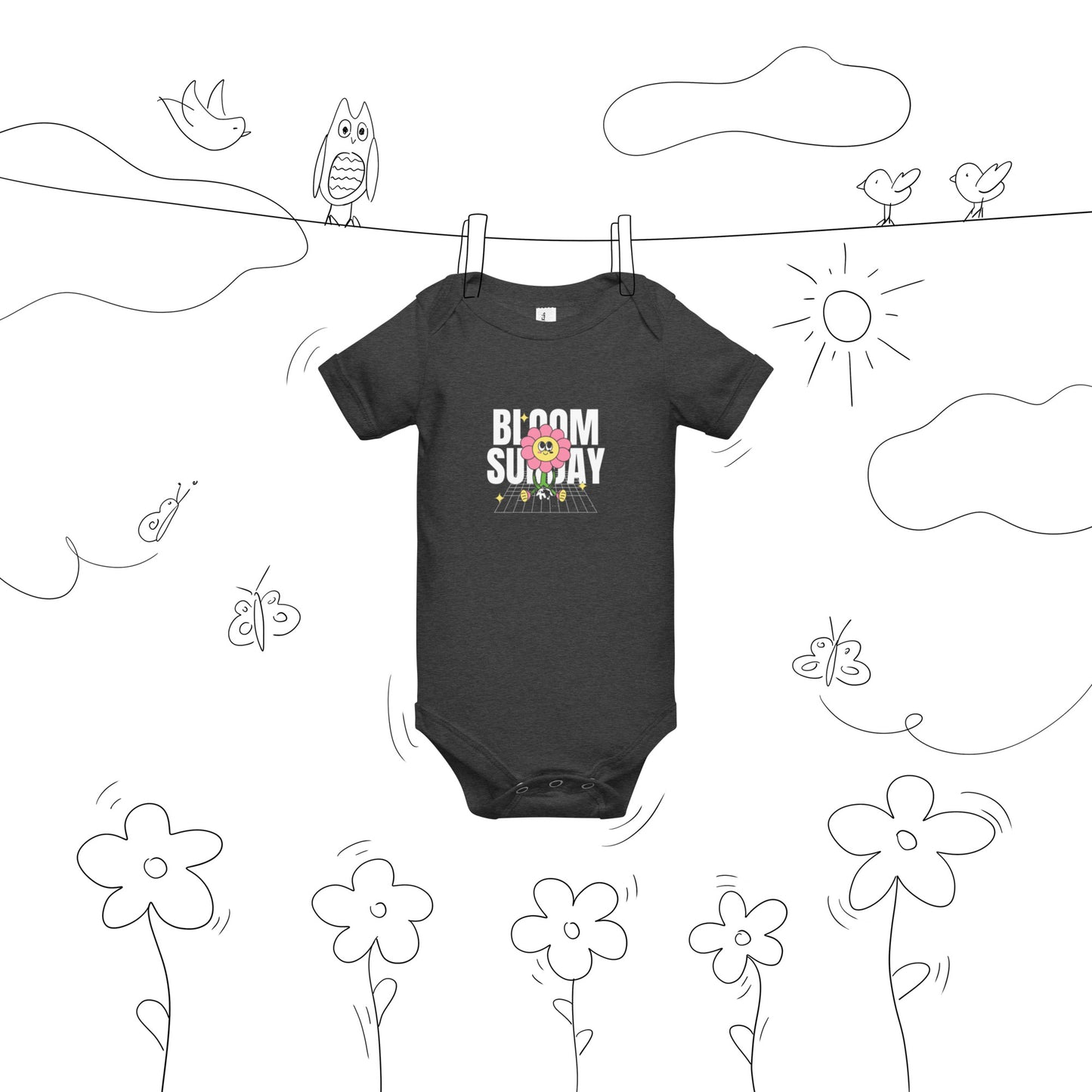 Baby short sleeve one piece Baby  /letter Graphic tee