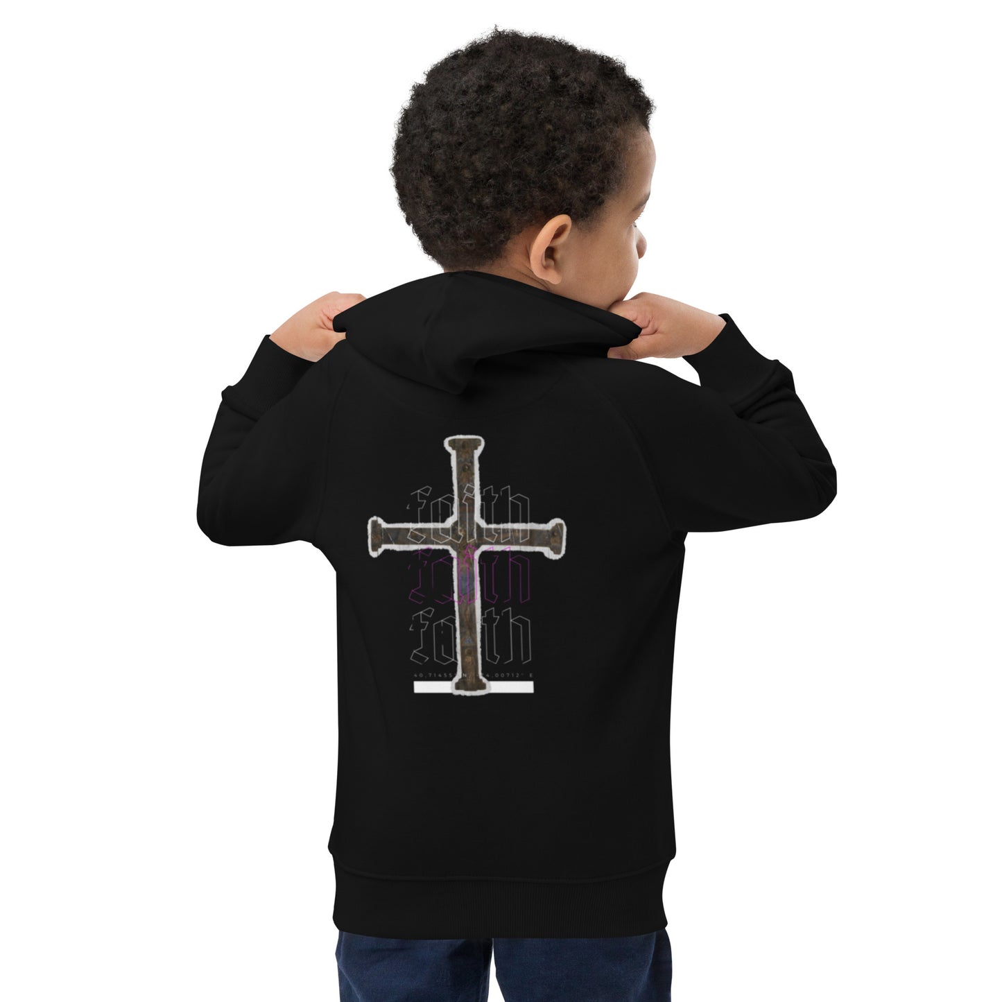 Kids eco hoodie / Graphic hoodie with a cross