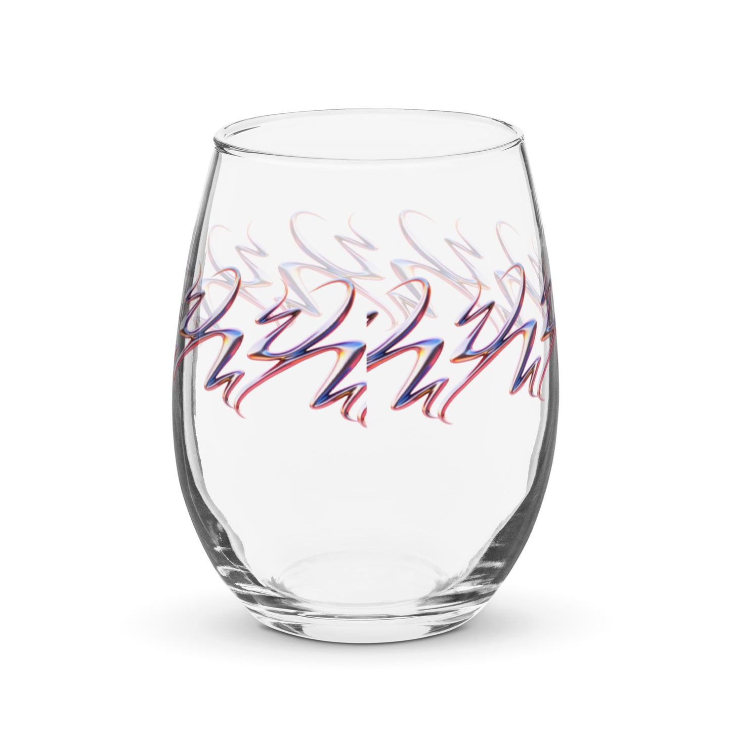 Stemless wine glass / Printed on