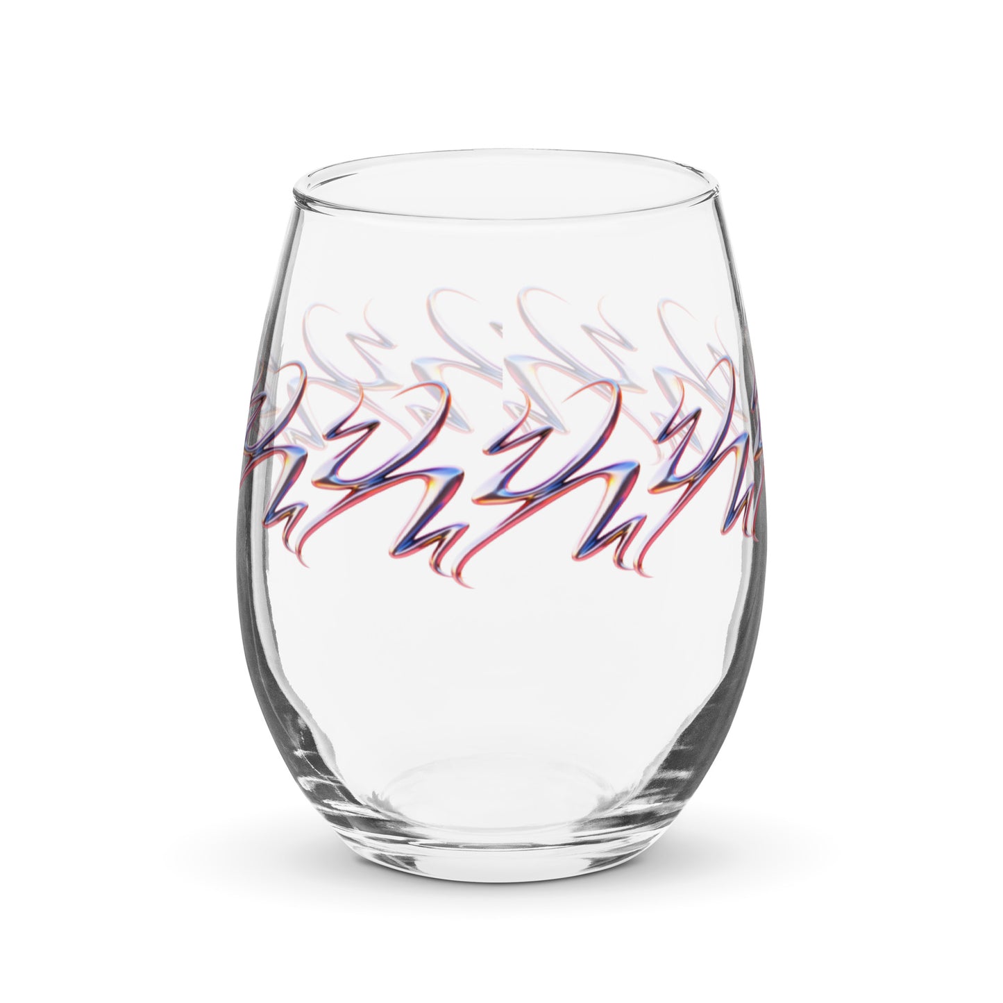 Stemless wine glass / Printed on