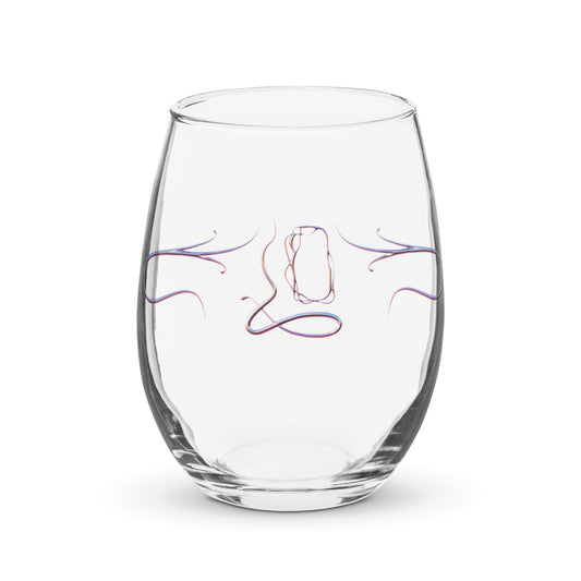 Stemless wine glass / Painted on