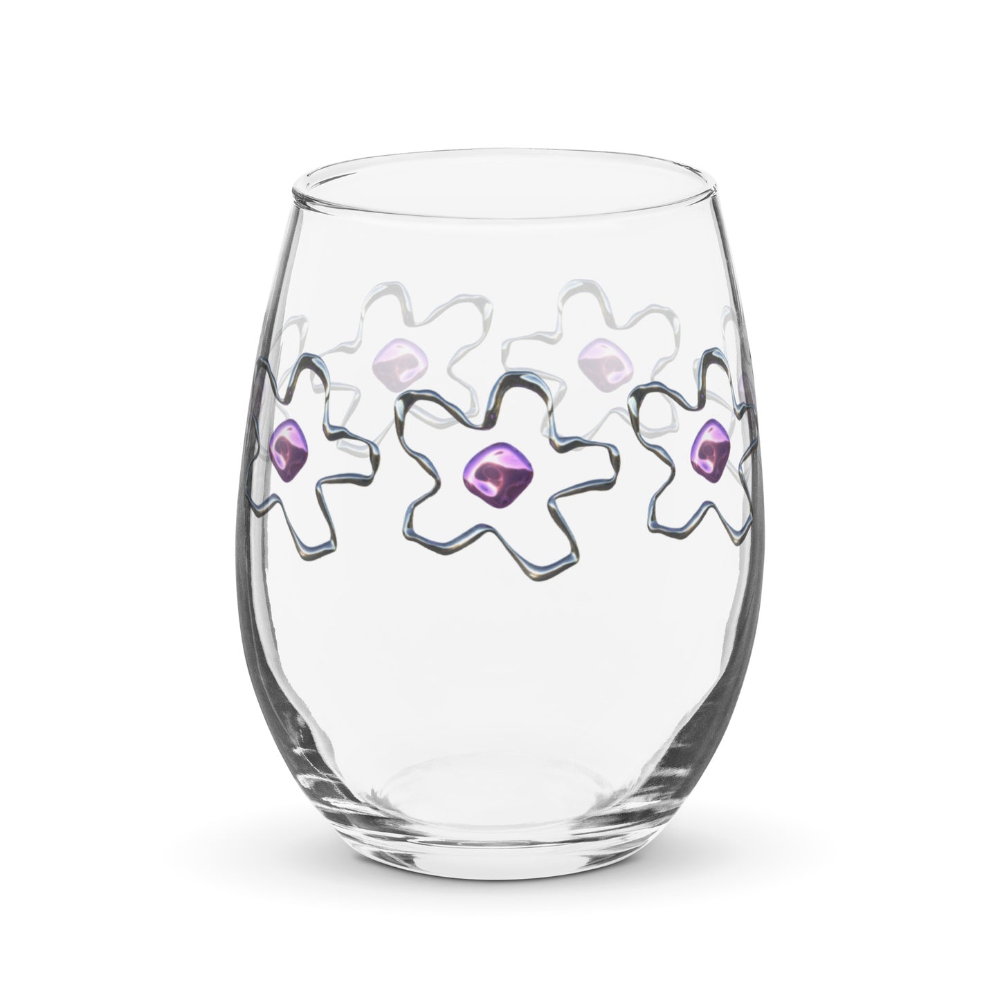 Stemless wine glass / Printed on