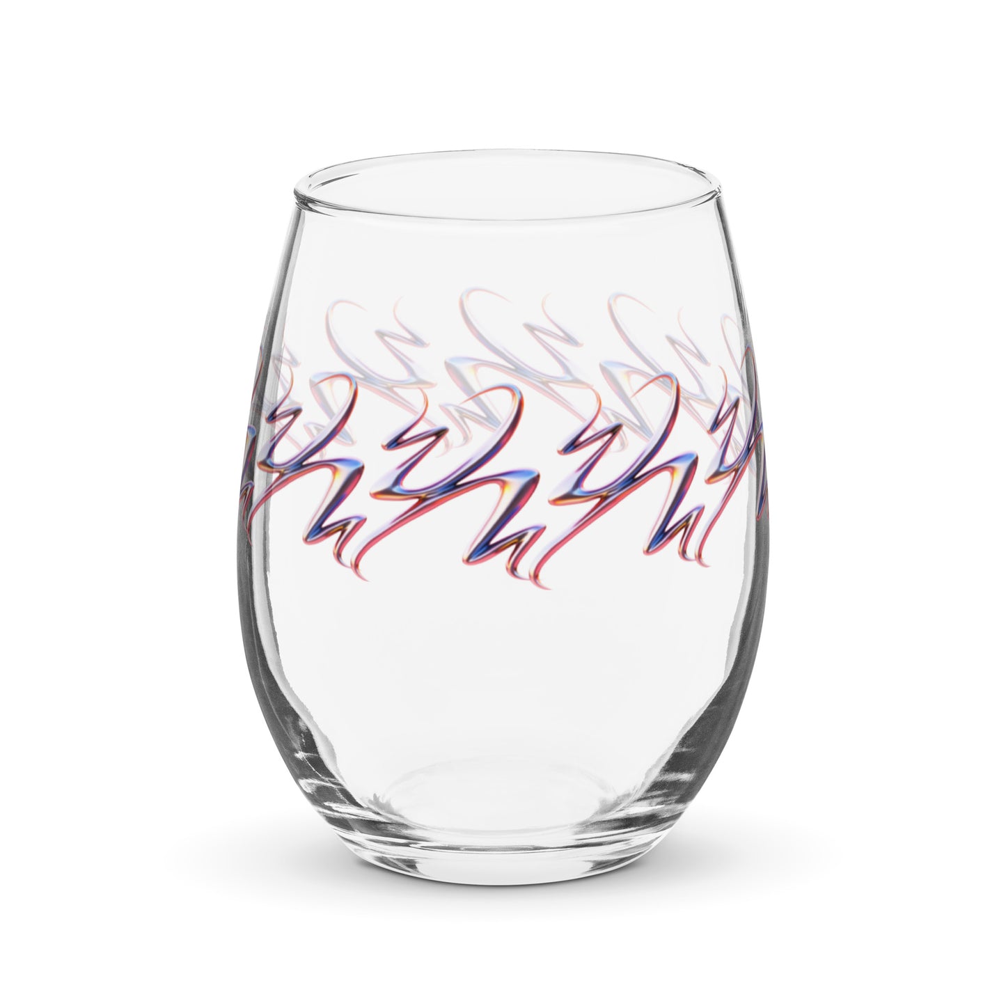 Stemless wine glass / Printed on