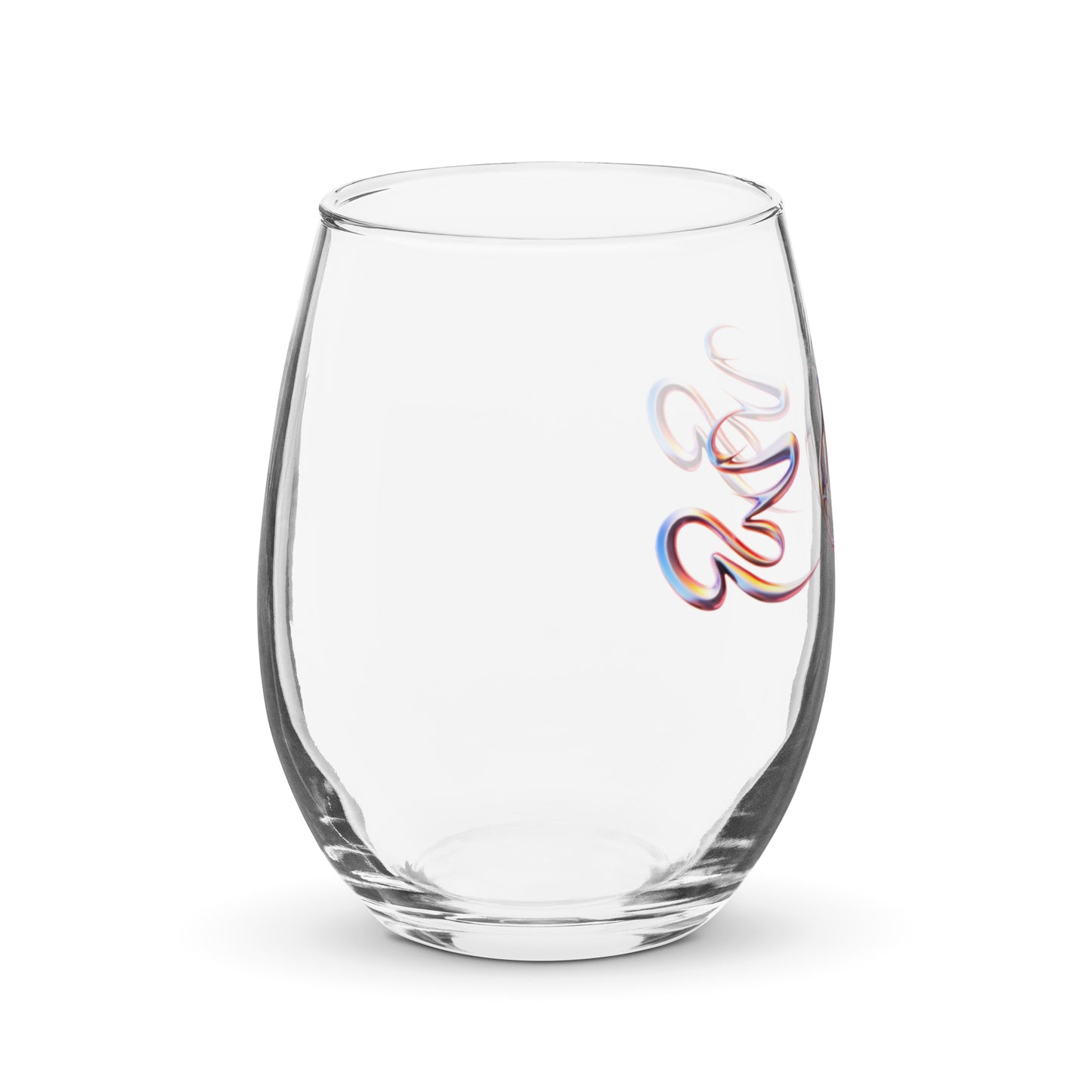 Stemless wine glass / Printed on