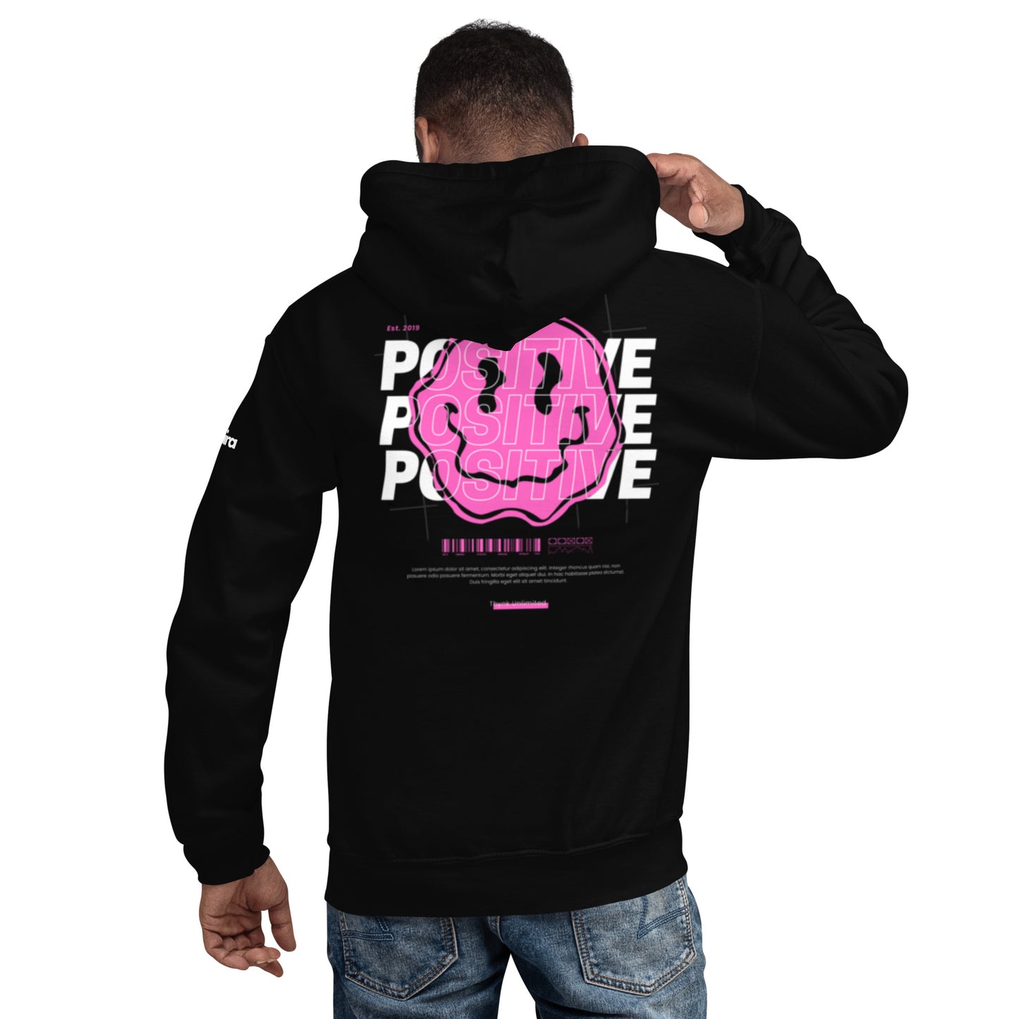 print Hoodie & with smile print sweatshirt fit