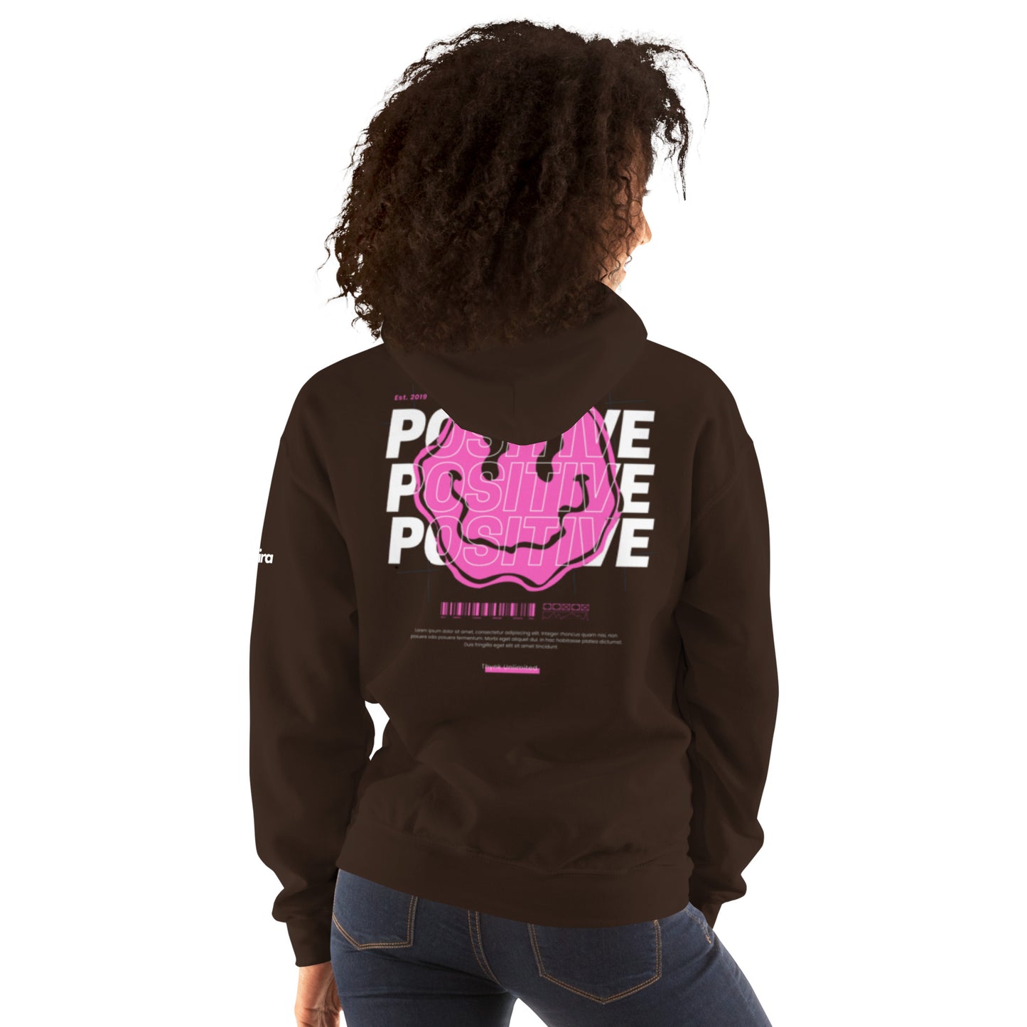 print Hoodie & with smile print sweatshirt fit