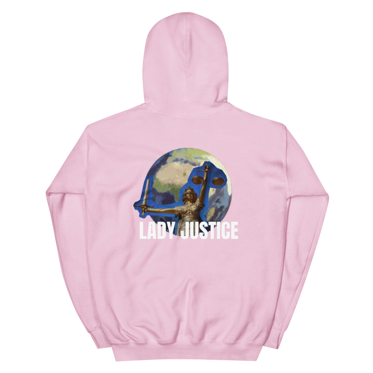 coolane lady of Justice & letter Graphic Drawstring Thermal lined Hoodie