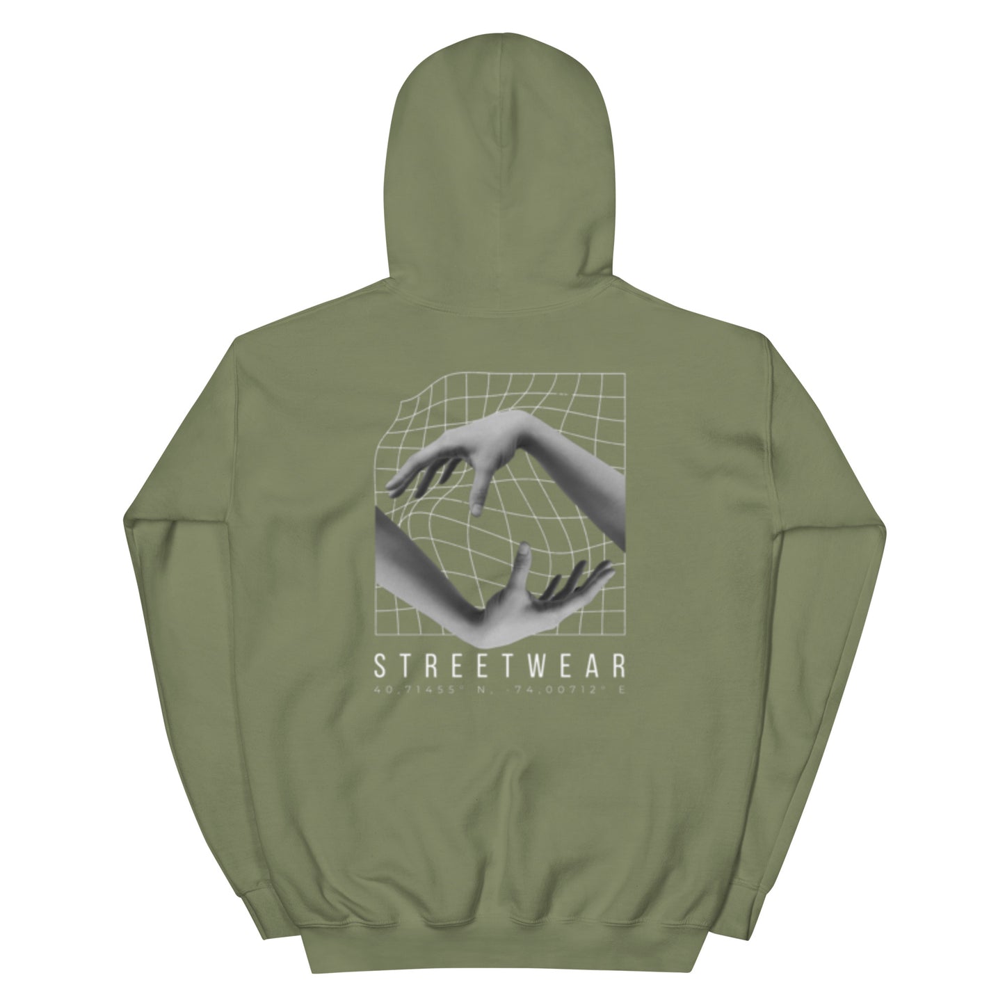 Graphic kangaroo pocket & Drop Shoulder Hoodie