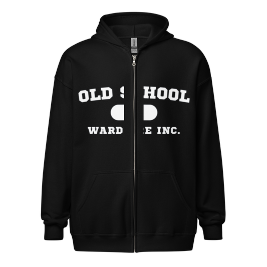 old school letter &  heavy blend zip hoodie