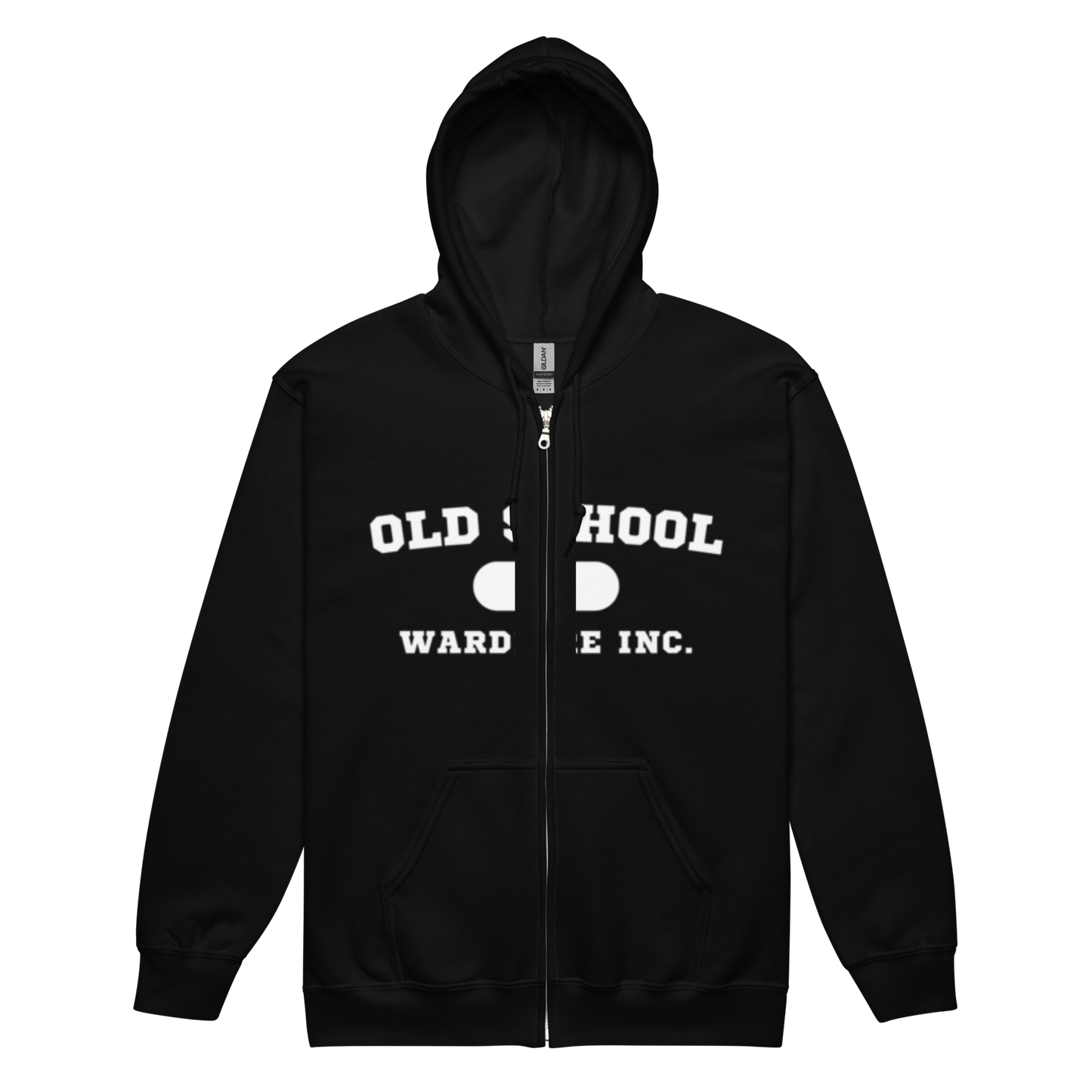 old school letter &  heavy blend zip hoodie