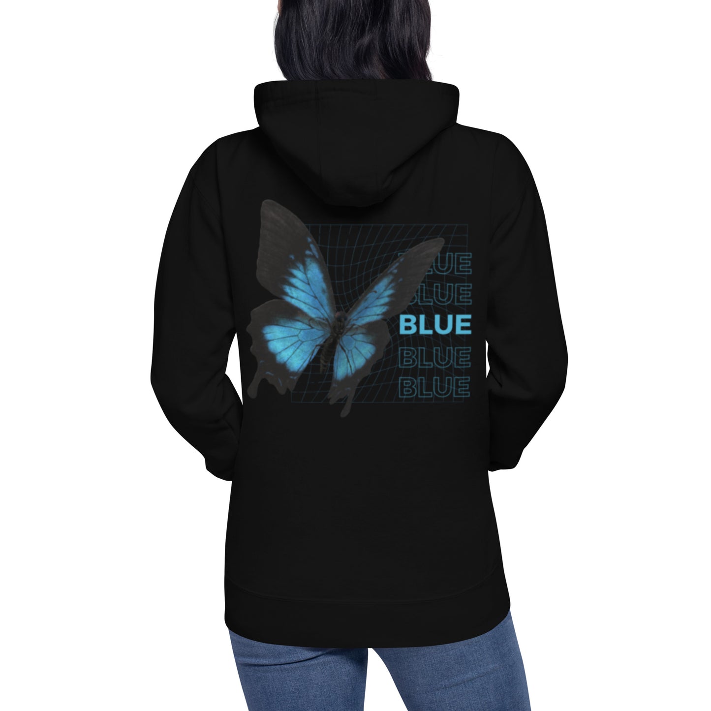 women´ hoodie sweatshirt with a letter and butterfly prints Hoodie