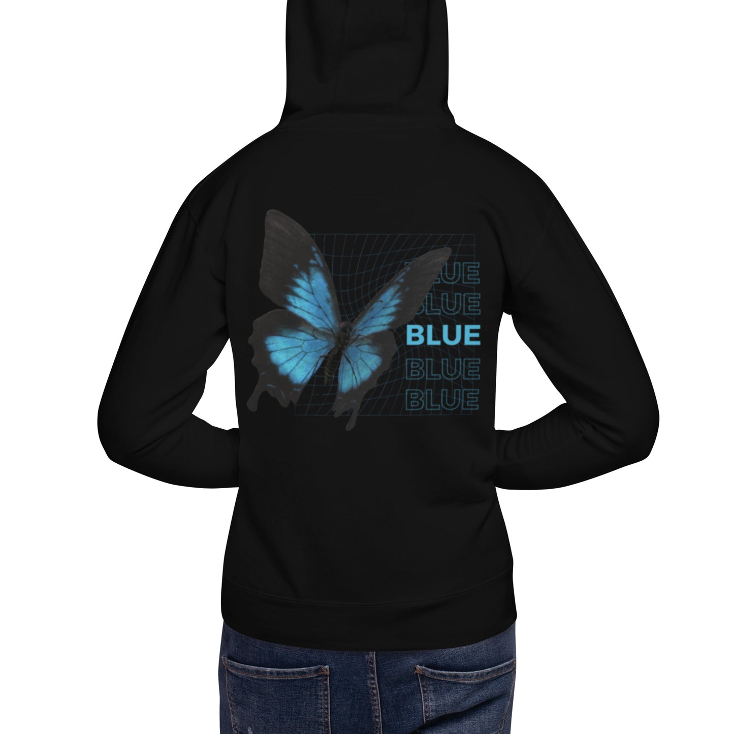 women´ hoodie sweatshirt with a letter and butterfly prints Hoodie